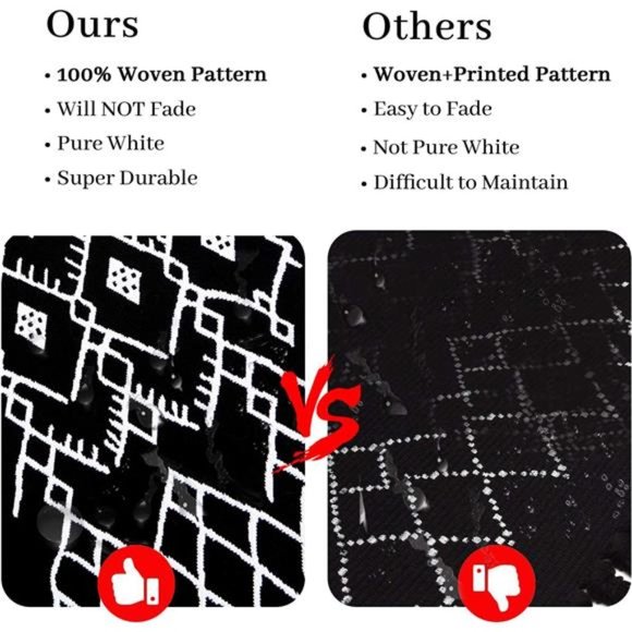 Upgraded Boho Bathroom Rug 2'x3',100% Woven Boho Rug for Bedroom Black White Rug - Picture 5 of 5